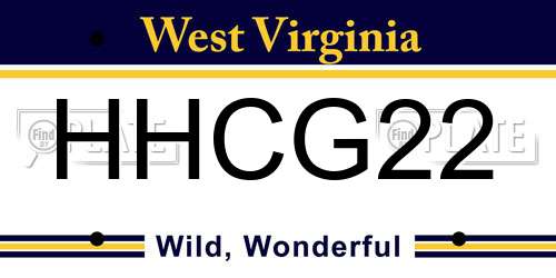 HHCG22 West Virginia License Plate
