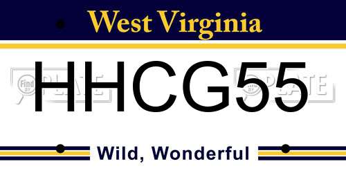 HHCG55 West Virginia License Plate