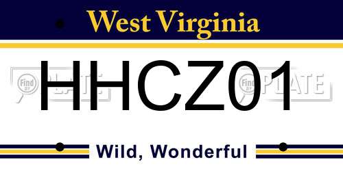 HHCZ01 West Virginia License Plate