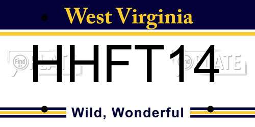 HHFT14 West Virginia License Plate