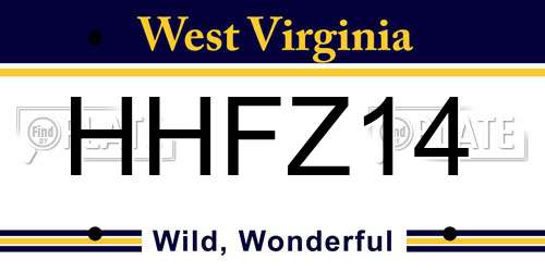 HHFZ14 West Virginia License Plate