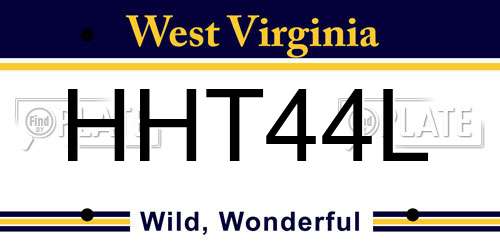 HHT44L West Virginia License Plate