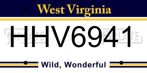 HHV6941 West Virginia License Plate
