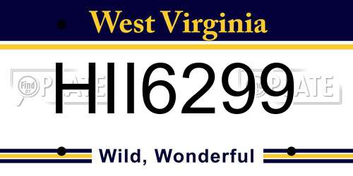 HII6299 West Virginia License Plate