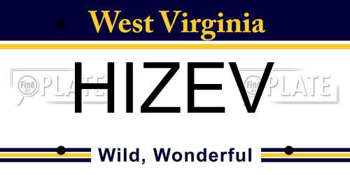 HIZEV West Virginia License Plate