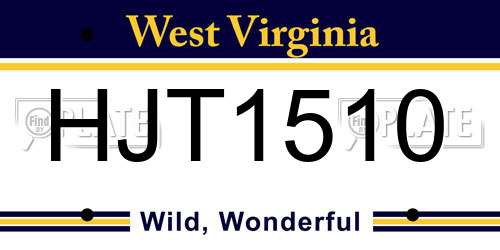 HJT1510 West Virginia License Plate