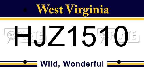 HJZ1510 West Virginia License Plate