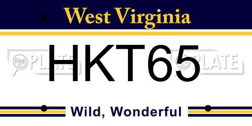 HKT65 West Virginia License Plate
