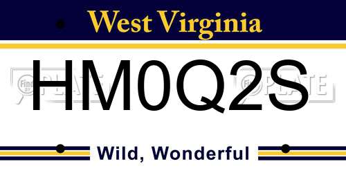 HM0Q2S West Virginia License Plate
