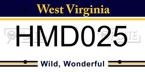 HMD025 West Virginia License Plate