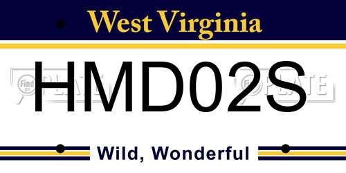 HMD02S West Virginia License Plate