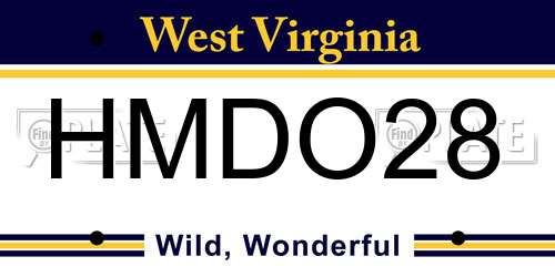 HMDO28 West Virginia License Plate