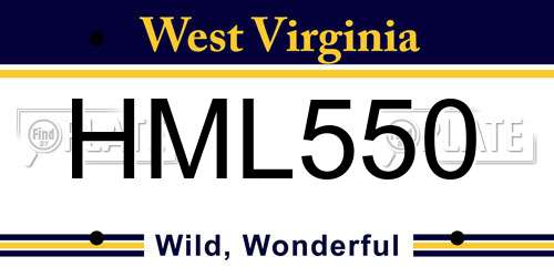 HML550 West Virginia License Plate