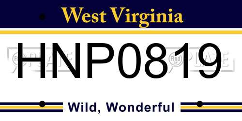 HNP0819 West Virginia License Plate
