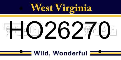 HO26270 West Virginia License Plate