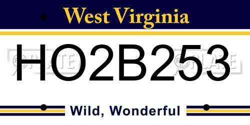 HO2B253 West Virginia License Plate