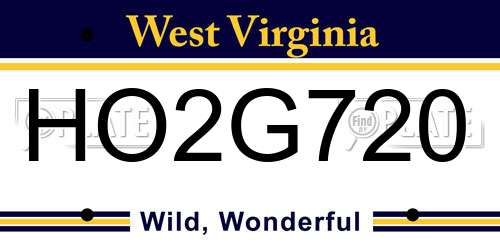 HO2G720 West Virginia License Plate