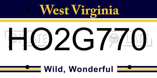 HO2G770 West Virginia License Plate