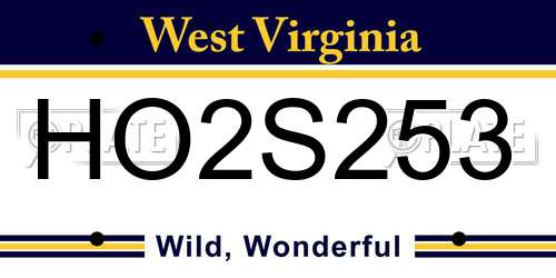 HO2S253 West Virginia License Plate