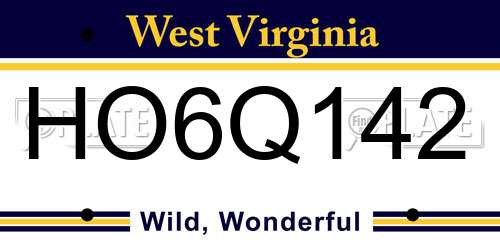 HO6Q142 West Virginia License Plate