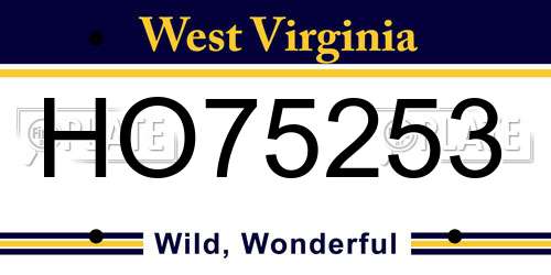HO75253 West Virginia License Plate