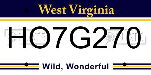 HO7G270 West Virginia License Plate