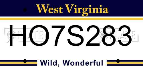 HO7S283 West Virginia License Plate