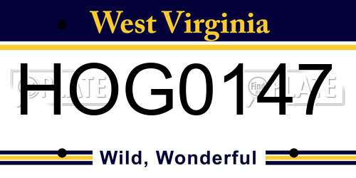HOG0147 West Virginia License Plate