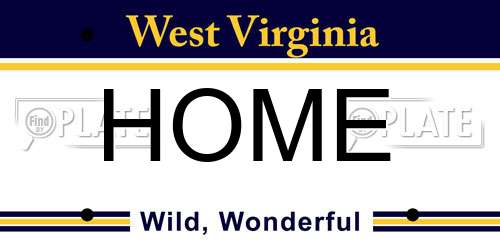 HOME West Virginia License Plate