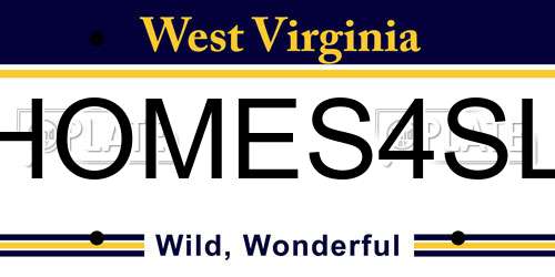 HOMES4SL West Virginia License Plate