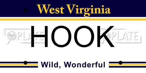 HOOK West Virginia License Plate