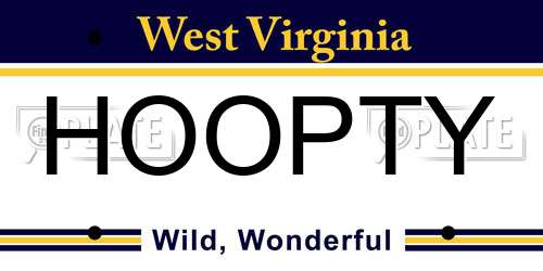 HOOPTY West Virginia License Plate