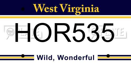 HOR535 West Virginia License Plate