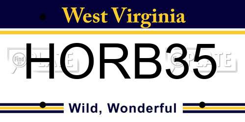 HORB35 West Virginia License Plate