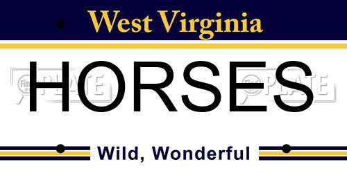 HORSES West Virginia License Plate