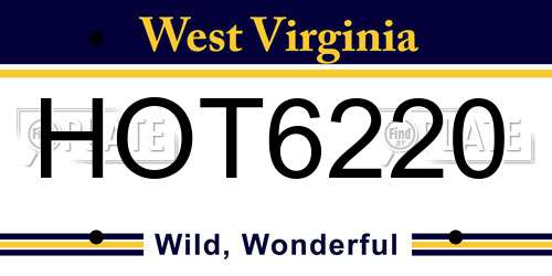 HOT6220 West Virginia License Plate