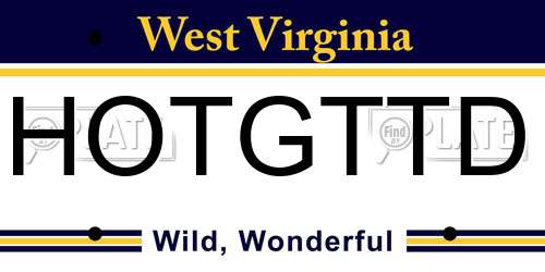 HOTGTTD West Virginia License Plate