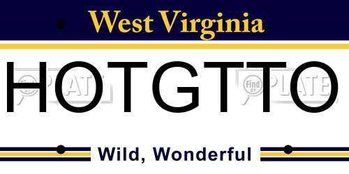 HOTGTTO West Virginia License Plate