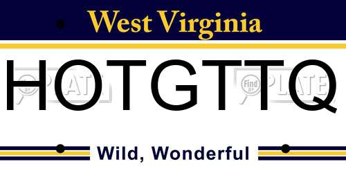 HOTGTTQ West Virginia License Plate