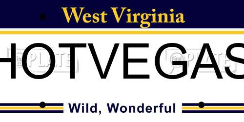 HOTVEGAS West Virginia License Plate