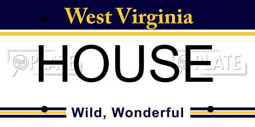 HOUSE West Virginia License Plate