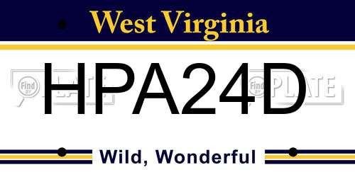 HPA24D West Virginia License Plate