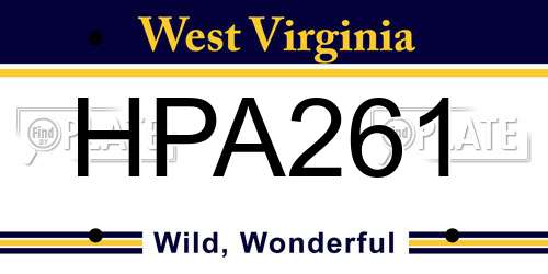 HPA261 West Virginia License Plate