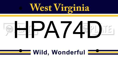 HPA74D West Virginia License Plate