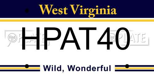 HPAT40 West Virginia License Plate