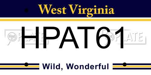 HPAT61 West Virginia License Plate