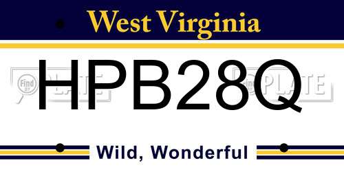 HPB28Q West Virginia License Plate