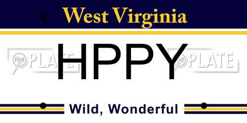 HPPY West Virginia License Plate