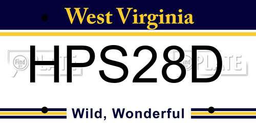 HPS28D West Virginia License Plate