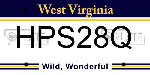HPS28Q West Virginia License Plate